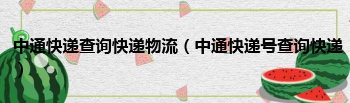 中通快递查询快递物流 中通快递号查询快递