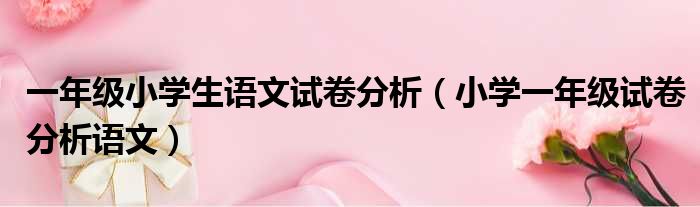 一年级小学生语文试卷分析 小学一年级试卷分析语文