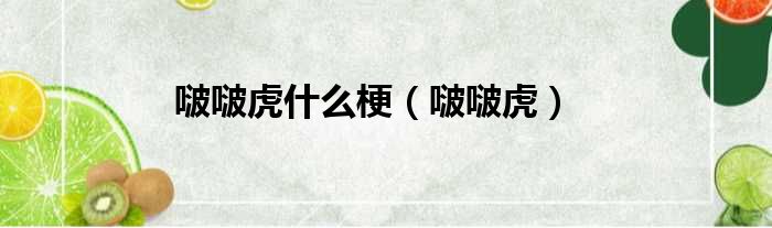 啵啵虎什么梗 啵啵虎