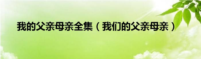 我的父亲母亲全集 我们的父亲母亲