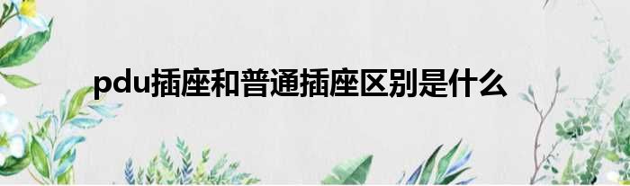 pdu插座和普通插座区别是什么