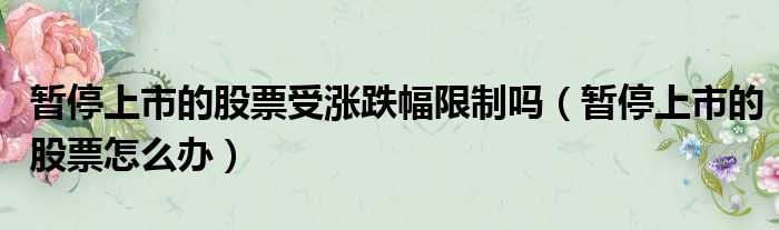 暂停上市的股票受涨跌幅限制吗 暂停上市的股票怎么办