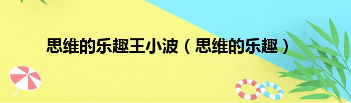 思维的乐趣王小波 思维的乐趣