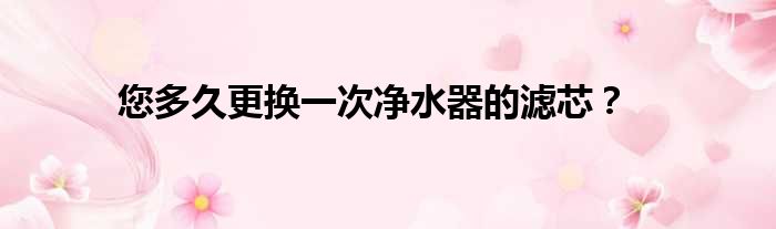 您多久更换一次净水器的滤芯