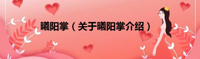 曦阳掌 关于曦阳掌介绍