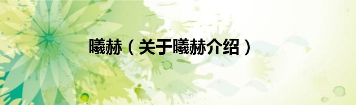 曦赫 关于曦赫介绍