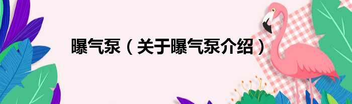 曝气泵 关于曝气泵介绍