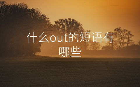 什么out的短语有哪些