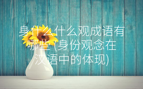 身什么什么观成语有哪些 (身份观念在汉语中的体现)