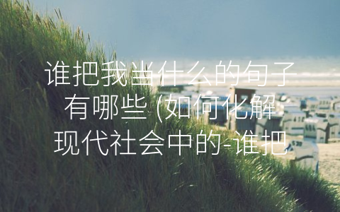 谁把我当什么的句子有哪些 (如何化解现代社会中的-谁把我当什么”问题？)