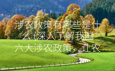 涉农政策有哪些是什么 (深入了解我国六大涉农政策，让农民受益更多)