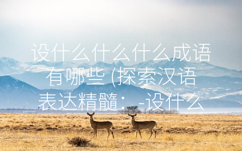 设什么什么什么成语有哪些 (探索汉语表达精髓：-设什么什么什么”成语大盘点)