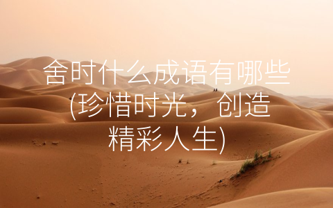 舍时什么成语有哪些 (珍惜时光，创造精彩人生)