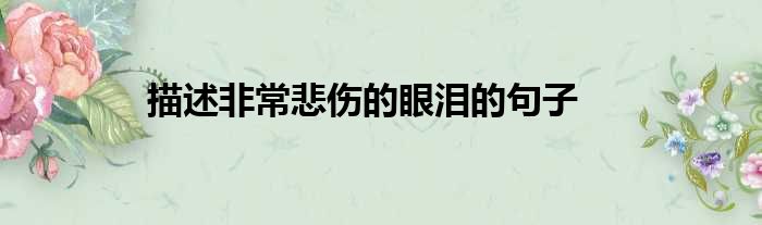 描述非常悲伤的眼泪的句子