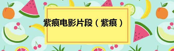 紫痕电影片段 紫痕