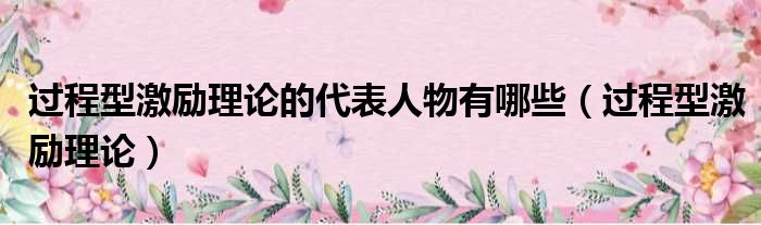 过程型激励理论的代表人物有哪些 过程型激励理论