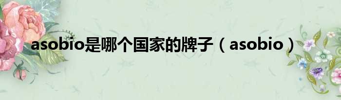asobio是哪个国家的牌子 asobio