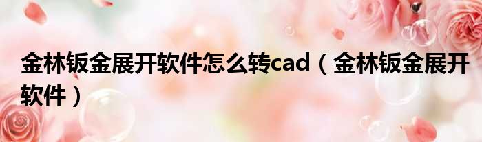 金林钣金展开软件怎么转cad 金林钣金展开软件