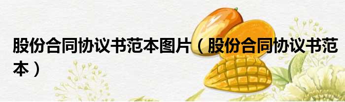 股份合同协议书范本图片 股份合同协议书范本