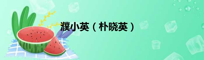 濮小英 朴晓英