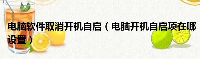 电脑软件取消开机自启 电脑开机自启项在哪设置