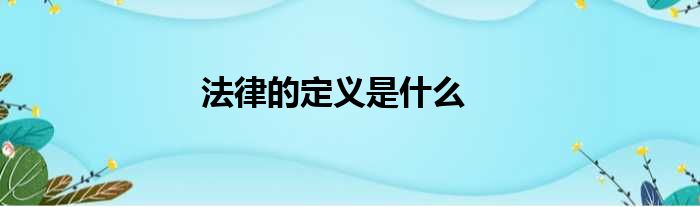 法律的定义是什么