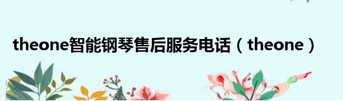 theone智能钢琴售后服务电话 theone