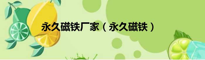 永久磁铁厂家 永久磁铁