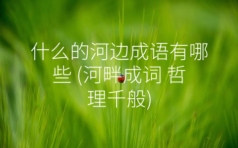 什么的河边成语有哪些 河畔成词 哲理千般