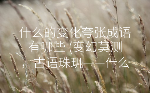 什么的变化夸张成语有哪些 (变幻莫测，古语珠玑——什么的变化夸张成语大盘点)