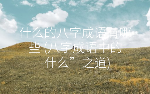 什么的八字成语有哪些 (八字成语中的-什么”之道)