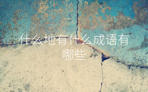 什么地有什么成语有哪些