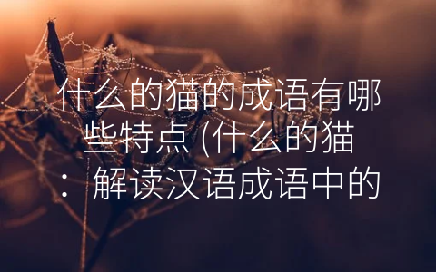什么的猫的成语有哪些特点 (什么的猫：解读汉语成语中的抽象、历史与比喻)