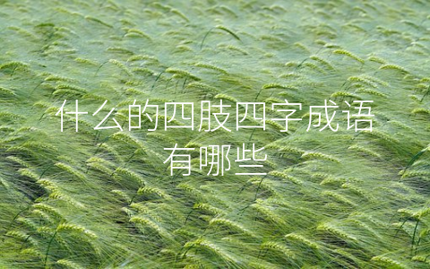 什么的四肢四字成语有哪些