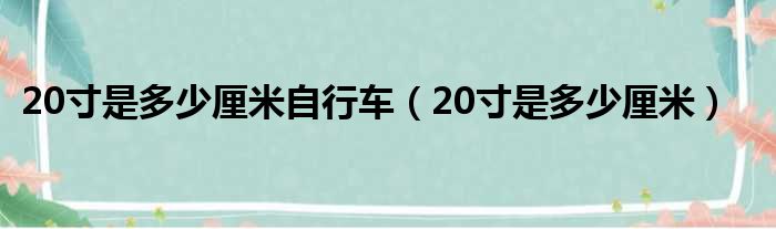 20寸是多少厘米自行车 20寸是多少厘米