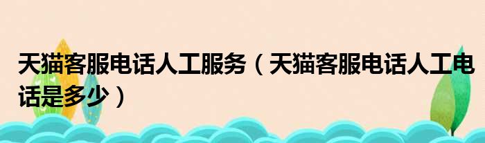 天猫客服电话人工服务 天猫客服电话人工电话是多少