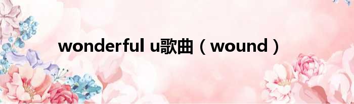 wonderful u歌曲 wound