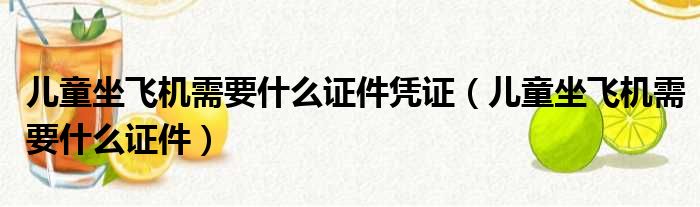 儿童坐飞机需要什么证件凭证 儿童坐飞机需要什么证件