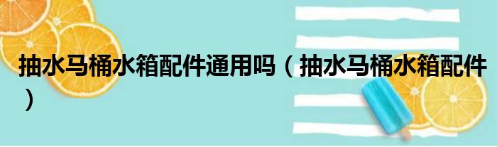 抽水马桶水箱配件通用吗 抽水马桶水箱配件