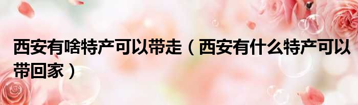 西安有啥特产可以带走 西安有什么特产可以带回家
