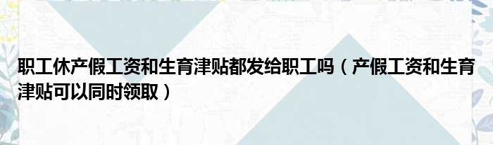 职工休产假工资和生育津贴都发给职工吗 产假工资和生育津贴可以同时领取