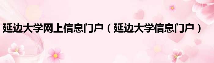 延边大学网上信息门户 延边大学信息门户