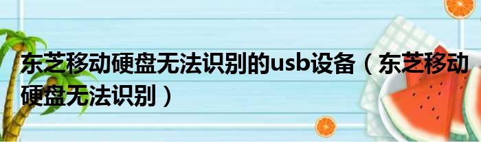 东芝移动硬盘无法识别的usb设备 东芝移动硬盘无法识别