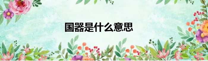 国器是什么意思