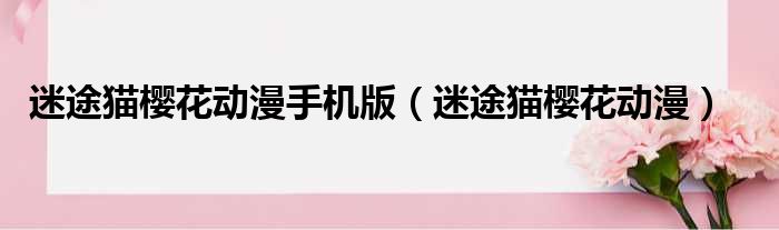 迷途猫樱花动漫手机版 迷途猫樱花动漫