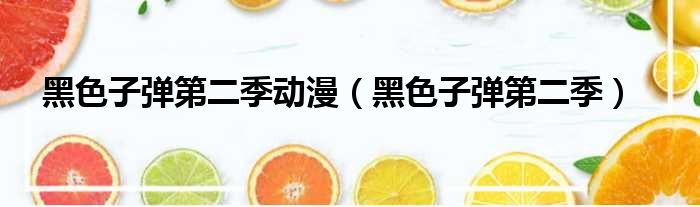 黑色子弹第二季动漫 黑色子弹第二季