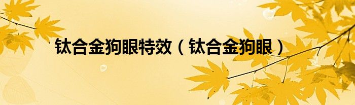 钛合金狗眼特效 钛合金狗眼