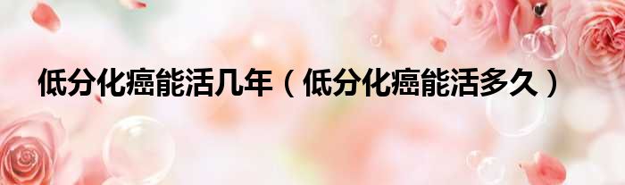 低分化癌能活几年 低分化癌能活多久
