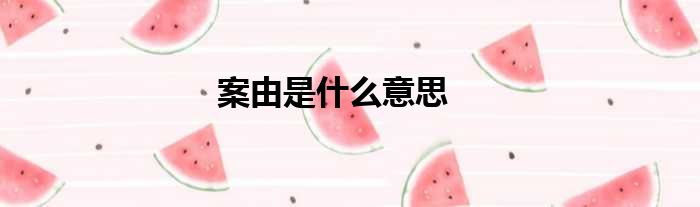 案由是什么意思