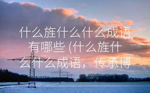 什么旌什么什么成语有哪些 (什么旌什么什么成语，传承博大精深的中华文化)